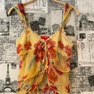 Derhy Floral Cropped Top